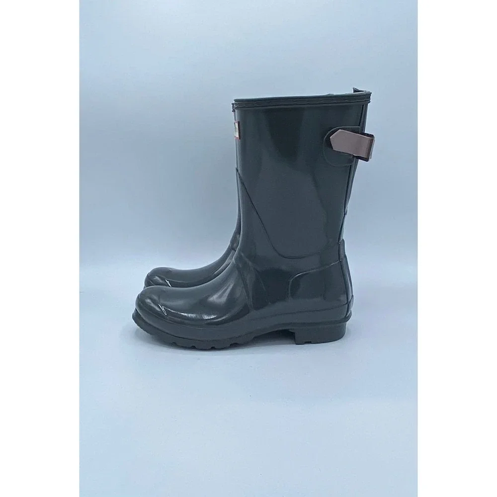 6W - [NEW] Women's Hunter Short Back Adjustable Gloss Rain‎ Boots WFS1013RGL